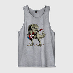 Майка мужская хлопок Динозавр рокер, цвет: меланж