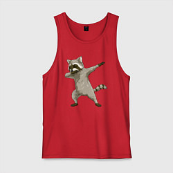 Майка мужская хлопок Даб енот, цвет: красный