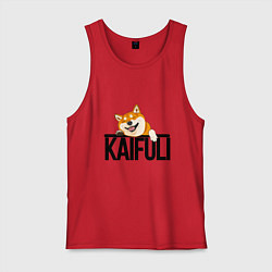 Майка мужская хлопок Kaifuli shiba inu, цвет: красный