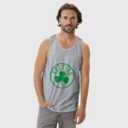 Майка мужская хлопок Celtics - Селтикс, цвет: меланж — фото 2