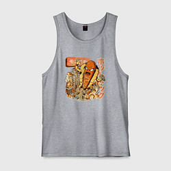 Майка мужская хлопок Хотдожный монстр, цвет: меланж