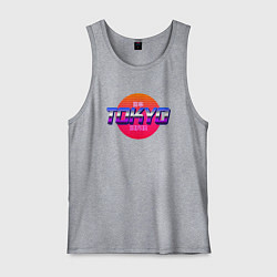 Майка мужская хлопок Retrowave Tokyo, цвет: меланж