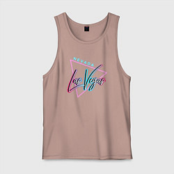 Майка мужская хлопок Лас Вегас Невада, цвет: пыльно-розовый