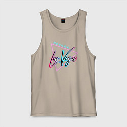 Майка мужская хлопок Лас Вегас Невада, цвет: миндальный