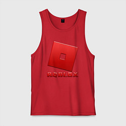 Майка мужская хлопок ROBLOX логотип красный градиент, цвет: красный