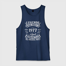 Майка мужская хлопок Легенды рождаются в 1977 году, цвет: тёмно-синий