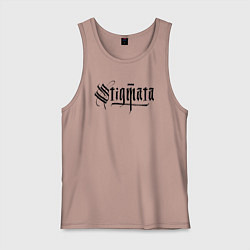 Майка мужская хлопок Stigmata логотип, цвет: пыльно-розовый