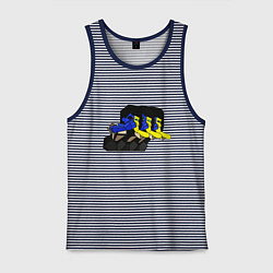 Майка мужская хлопок Ena vomit, цвет: синяя тельняшка