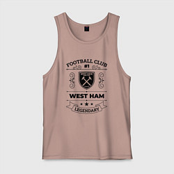 Майка мужская хлопок West Ham: Football Club Number 1 Legendary, цвет: пыльно-розовый