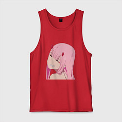 Майка мужская хлопок Zero Two крупный план, цвет: красный