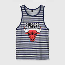 Майка мужская хлопок Chicago Bulls, цвет: синяя тельняшка