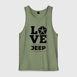 Майка мужская хлопок Jeep Love Classic, цвет: авокадо