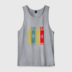 Майка мужская хлопок 1984 - Январь, цвет: меланж