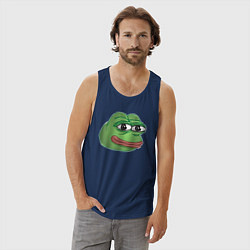 Майка мужская хлопок Пепе Лягушонок доволен, цвет: тёмно-синий — фото 2
