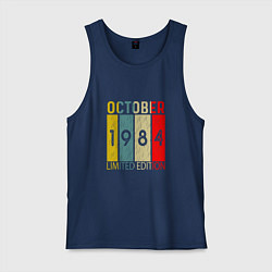 Майка мужская хлопок 1984 - Октябрь, цвет: тёмно-синий