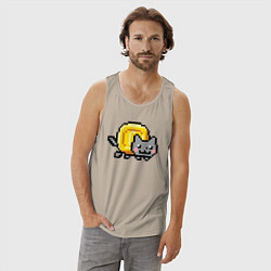 Майка мужская хлопок Нян Коин Кэт, цвет: миндальный — фото 2