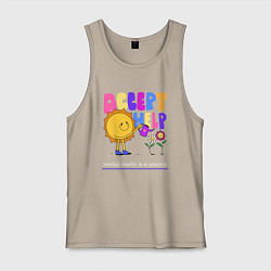 Майка мужская хлопок Прими помощь, цвет: миндальный