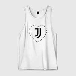 Майка мужская хлопок Лого Juventus в сердечке, цвет: белый