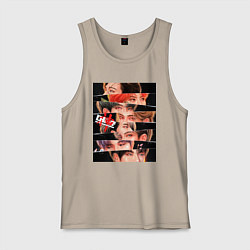 Майка мужская хлопок Stray Kids eyes, цвет: миндальный