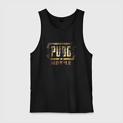Майка мужская хлопок PUBG Mobile - gold theme, цвет: черный