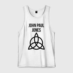 Майка мужская хлопок John Paul Jones - Led Zeppelin - legend, цвет: белый