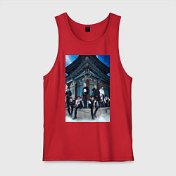 Майка мужская хлопок Stray Kids Thunderous, цвет: красный