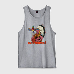 Майка мужская хлопок Суровый индеец, цвет: меланж