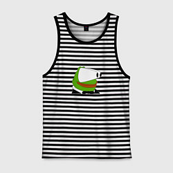 Майка мужская хлопок Booba Pepe, цвет: черная тельняшка