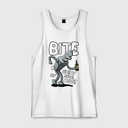 Майка мужская хлопок Bender - Bite my ass, цвет: белый