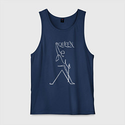 Майка мужская хлопок Queen- Фредди и микрофон, цвет: тёмно-синий