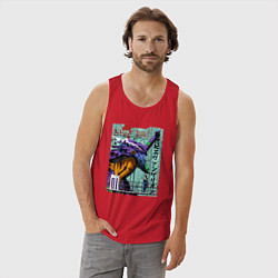 Майка мужская хлопок EVA 01 Poster - Evangelion, цвет: красный — фото 2