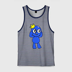 Майка мужская хлопок Rainbow Friends, цвет: синяя тельняшка