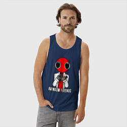 Майка мужская хлопок Радужные друзья - Красный, цвет: тёмно-синий — фото 2