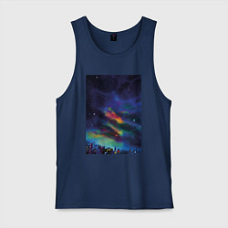 Майка мужская хлопок Звездная рапсодия, цвет: тёмно-синий