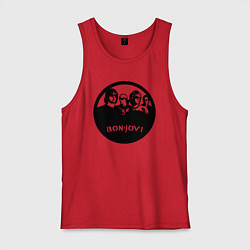 Майка мужская хлопок Bon Jovi rock, цвет: красный