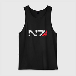 Майка мужская хлопок Mass Effect N7 - Logotype, цвет: черный