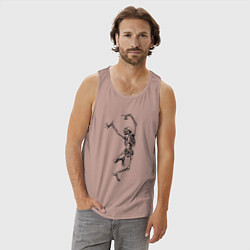 Майка мужская хлопок Скелет и балет, цвет: пыльно-розовый — фото 2