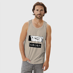 Майка мужская хлопок Взгляд Зоро - Вон пис, цвет: миндальный — фото 2