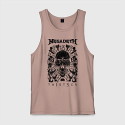 Майка мужская хлопок Megadeth Thirteen, цвет: пыльно-розовый