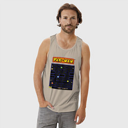 Майка мужская хлопок Pac-Man на ZX-Spectrum, цвет: миндальный — фото 2