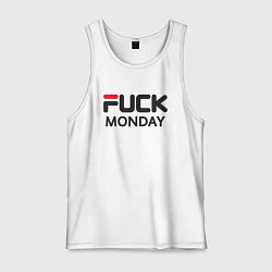 Майка мужская хлопок Fuck monday, anti-brand, fila, цвет: белый