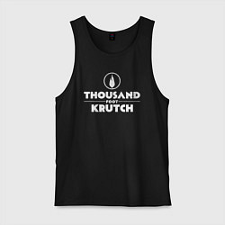 Майка мужская хлопок Thousand Foot Krutch белое лого, цвет: черный