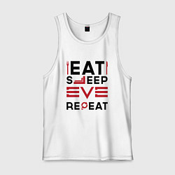 Мужская майка Надпись: eat sleep EVE repeat