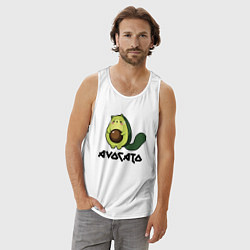 Майка мужская хлопок Avocado - AvoCATo - Joke, цвет: белый — фото 2