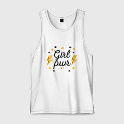 Майка мужская хлопок Girl pwr, цвет: белый