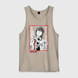 Майка мужская хлопок Макима Человек Бензопила, цвет: миндальный