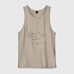 Майка мужская хлопок Утка - кролик, цвет: миндальный