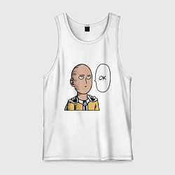 Майка мужская хлопок Saitama - OK, цвет: белый