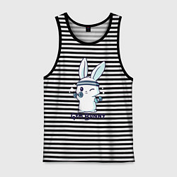 Майка мужская хлопок Gym bunny, цвет: черная тельняшка