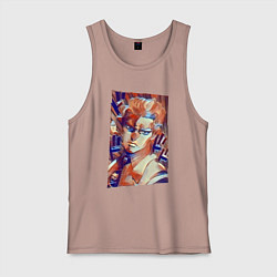 Майка мужская хлопок Йошикаге Кира - серийный убийца, цвет: пыльно-розовый